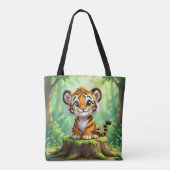 Baby Tiger | かわいいキャラクターの子供部屋アート トートバッグ (裏面)