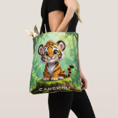 Baby Tiger | かわいいキャラクターの子供部屋アート トートバッグ (クローズアップ)