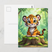 Baby Tiger | かわいいキャラクターの子供部屋アート ポストカード (正面/裏面)