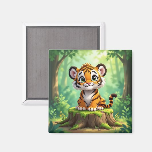 Baby Tiger | かわいいキャラクターの子供部屋アート マグネット (正面/裏面)