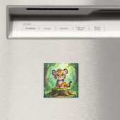 Baby Tiger | かわいいキャラクターの子供部屋アート マグネット (インサイチュ (食洗機))