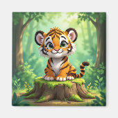 Baby Tiger | Cute Cartoon Kid's Nursery Art マグネット (正面)