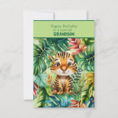 Baby Tiger Happy Birthday Special Grandson カード (正面)