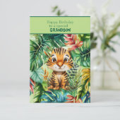 Baby Tiger Happy Birthday Special Grandson カード (スタンド正面)