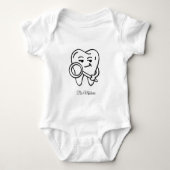 baby tooth, future dentist, personalized. ベビーボディスーツ (正面)