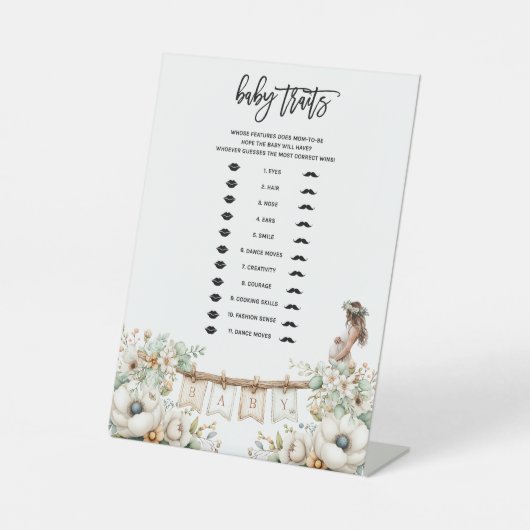 Baby Traits Baby Shower Game 台座サイン (正面)