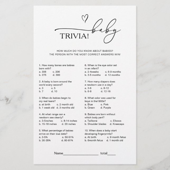 Baby Trivia Game (正面)
