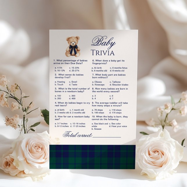 Baby Trivia Preppy Teddy Bear Navy Plaid game (クリエイターアップロード済み)
