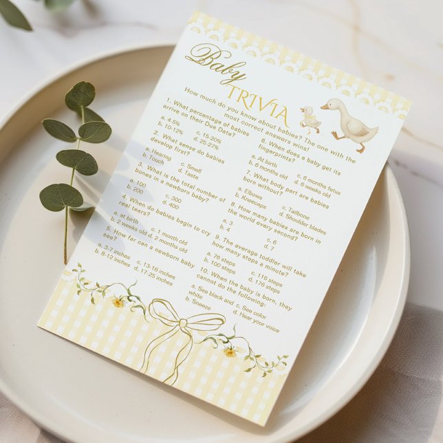 Baby Trivia Silly Goose Gingham Baby shower game (クリエイターアップロード済み)