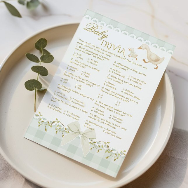 Baby Trivia Silly Goose Sage Baby Shower game (クリエイターアップロード済み)
