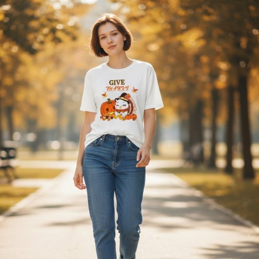 Baby Turkey And Pumpkin Celebrating Thanksgiving  Tシャツ