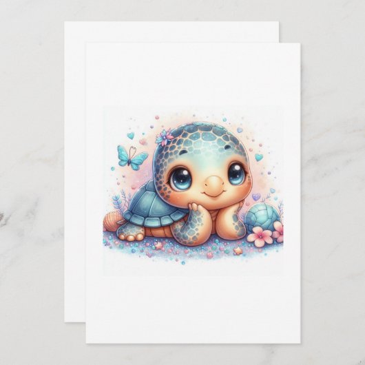 baby turtle 招待状 (正面/裏面)