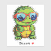 Baby Turtle Sticker with Glasses - Kawaii Vinyl  シール (シート)