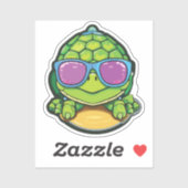 Baby Turtle Sticker with Glasses - Kawaii Waterpro シール (シート)