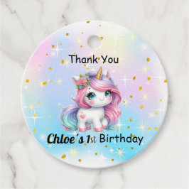 Baby Unicorn Birthday Tags フェイバータグ