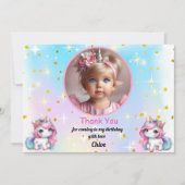 Baby Unicorn Birthday Thank You Cards! サンキューカード (正面)