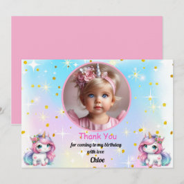 Baby Unicorn Birthday Thank You Cards! サンキューカード