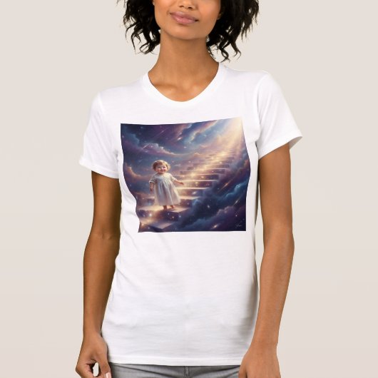 Baby Walking Up Stairs Into the Universe Love Tシャツ (正面)