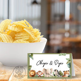 Baby Wild Animal Table Place Card Folded プレイスカード