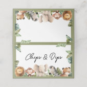 Baby Wild Animal Table Place Card Folded プレイスカード (外部開封)