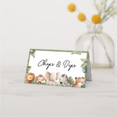 Baby Wild Animal Table Place Card Folded プレイスカード (正面)