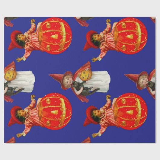 Baby witches and pumpkins on Halloween night  ラッピングペーパー (フラット)