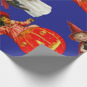 Baby witches and pumpkins on Halloween night  ラッピングペーパー (角)