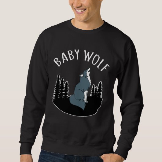 Baby Wolf Animal Family Matching スウェットシャツ (正面)