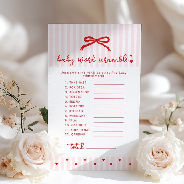 Baby Word Scramble Red Bow Coquette game (クリエイターアップロード済み)