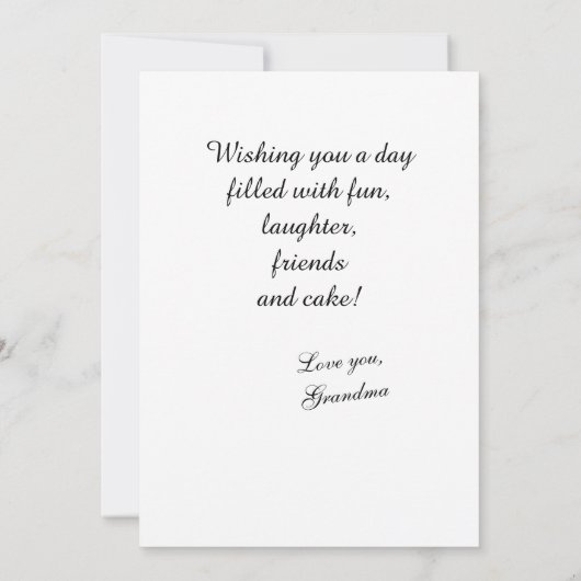 Baby Zebra birthday card for child カード (裏面)