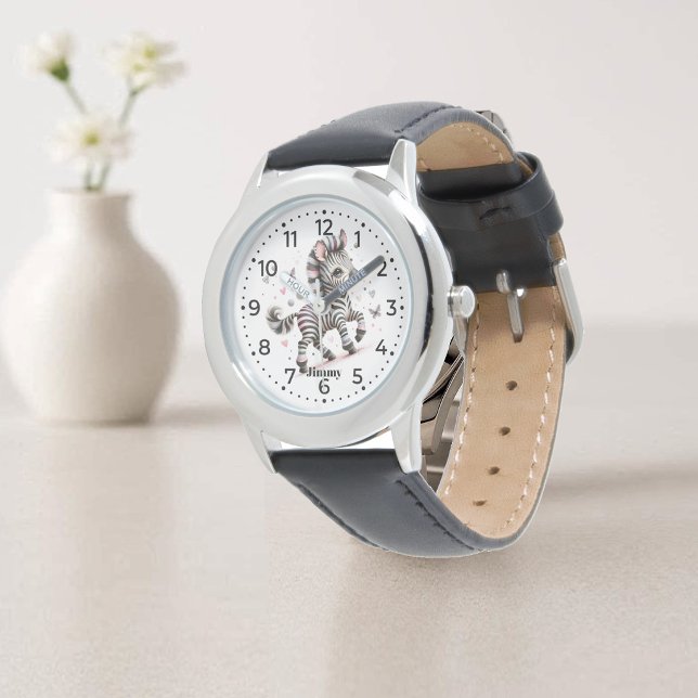 Baby Zebra Striped Wild Jungle Safari Cute Animals 腕時計 (Baby Zebra Striped Wild Jungle Safari Cute Animals Watch)