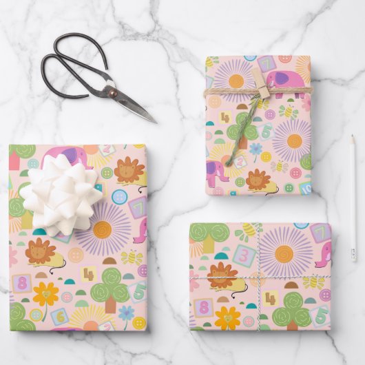 Baby Zoo wrapping paper ラッピングペーパーシート (正面)