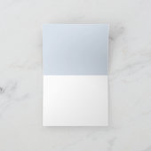 BabyBlue Gingham折りパーソナライズされた畳み感謝 ノートカード (内部)