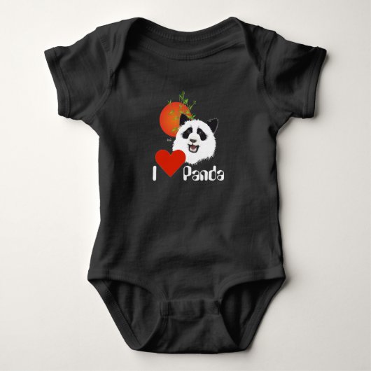 Babybody mit grossem Panda Baby Strampler ベビーボディスーツ (正面)