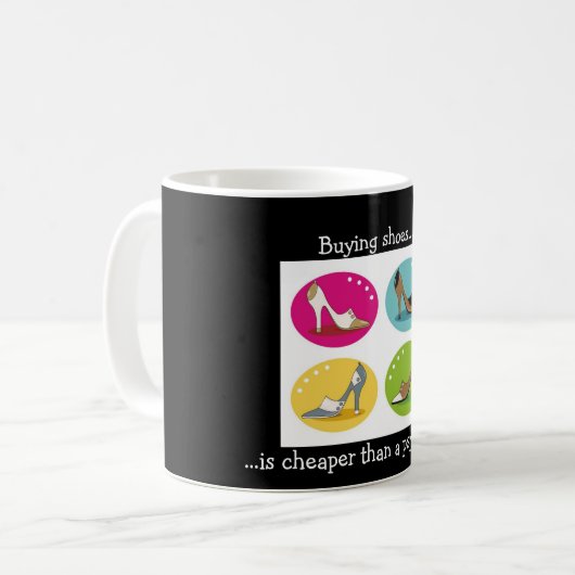 Babyboomerの花型女性歌手愛はマグに蹄鉄を打ちます コーヒーマグカップ (正面左)