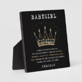 Babygirl – 誰もあなたの王冠を取ることができない フォトプラーク (正面)