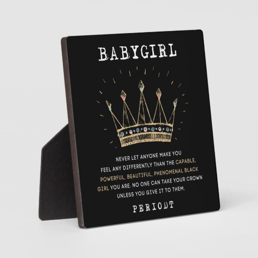 Babygirl – 誰もあなたの王冠を取ることができない フォトプラーク (正面)