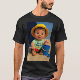 babyJoyシリーズ9 #3: Bee Happy! メンズTシャツ Tシャツ