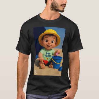 babyJoyシリーズ9 #3: Bee Happy! メンズTシャツ Tシャツ