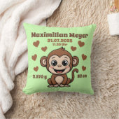 Babykissen zur Geburt - Affe - personalisierbar - クッション (ブランケット)