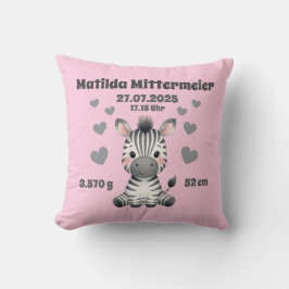 Babykissen zur Geburt - Zebra - personalisierbar - クッション