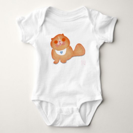 BabyLaiaによるかわいい子猫 ベビーボディスーツ (正面)