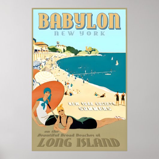 Babylon Long Island New York South Shore Beach ポスター (正面)
