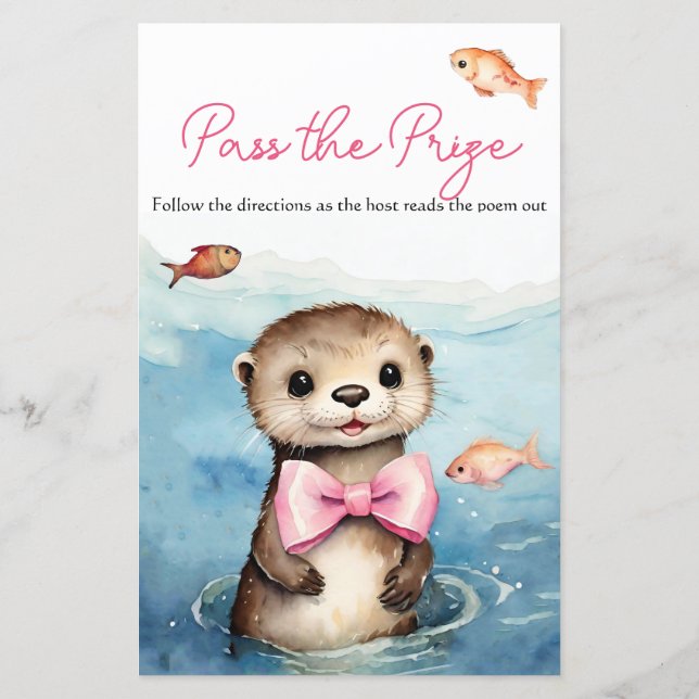 BabyOtter Baby Shower Pass the Prize Game (裏面)