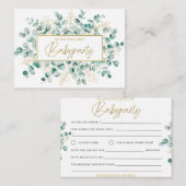 Babyparty Einladung – Eukalyptus Grün Baby Shower ノートカード (正面/裏面)