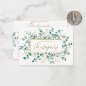 Babyparty Einladung – Eukalyptus Grün Baby Shower ノートカード (正面/裏面インサイチュ)