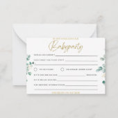 Babyparty Einladung – Eukalyptus Grün Baby Shower ノートカード (裏面)