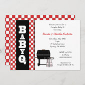 BaByQのベビーシャワーの招待BBQの男女兼用なベビーq 招待状 (正面/裏面)