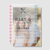 BabyQジェンダーがジンガムBBQを明らかにする ベラム紙招待状 (オフセット (カップル))