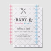 BabyQジェンダーがジンガムBBQを明らかにする ベラム紙招待状 (オフセット (招待状))